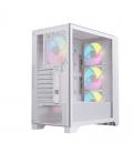 Caja ordenador gaming einarex p600 rgb atx cristal templado blanca
