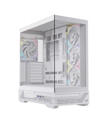 Caja ordenador gaming einarex s800 rgb atx cristal templado blanca