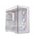 Caja ordenador gaming einarex zm800 rgb matx cristal templado blanca